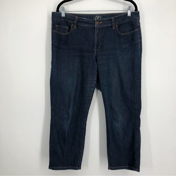 Loft Curvy Crop Jeans Dark Wash Size 12 - Picture 1 of 9